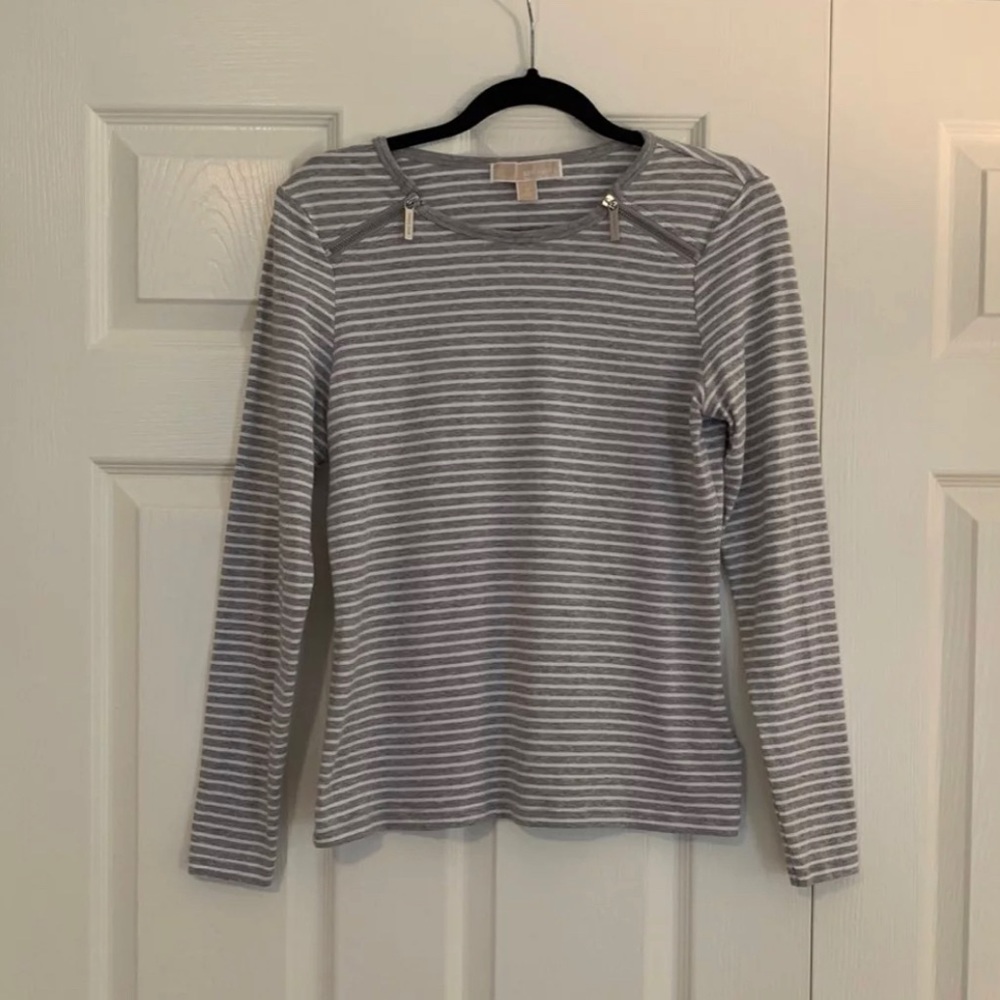 Michael Kors Striped Long Sleeve Top